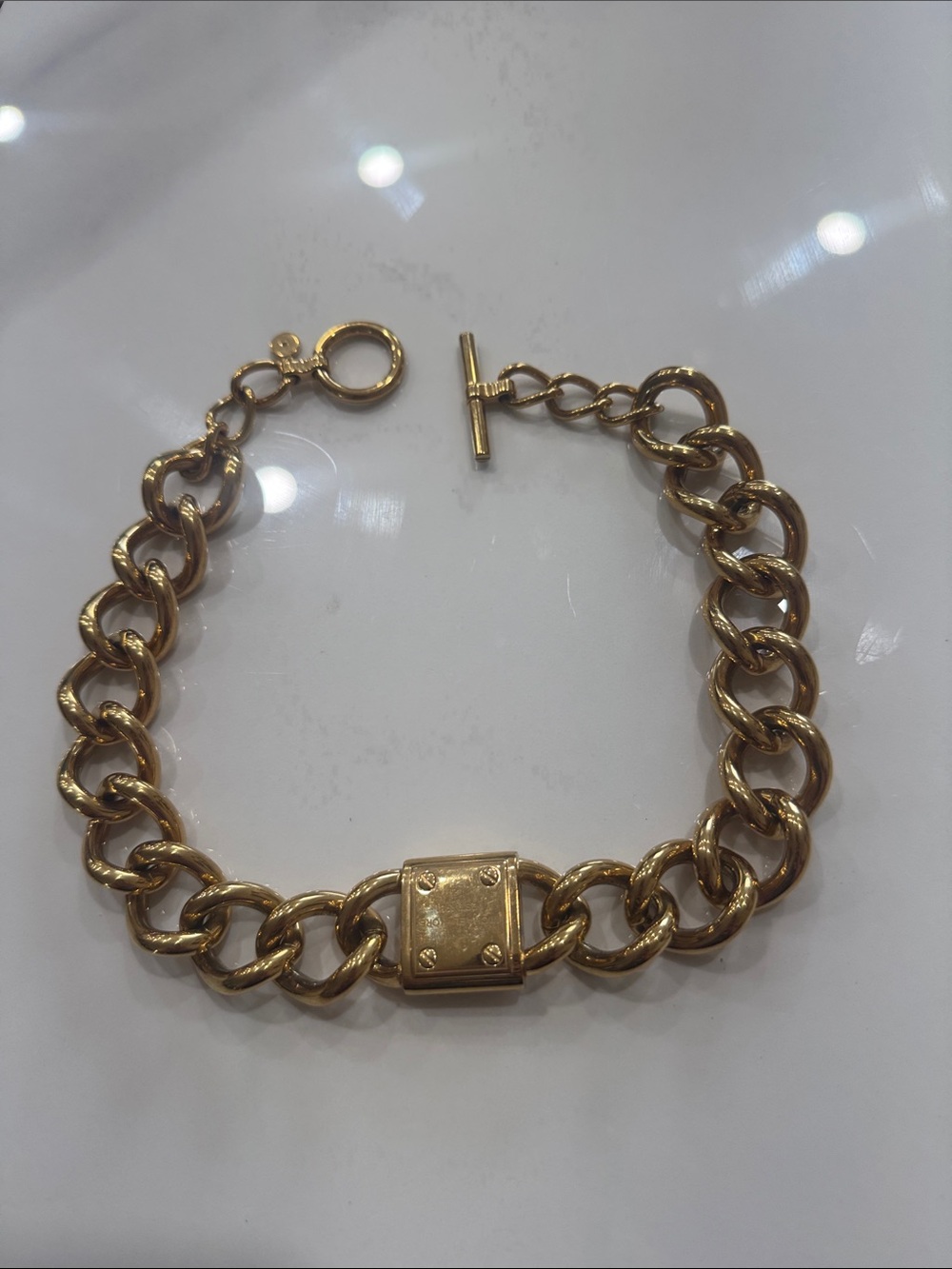 Michael Kors Gold Chain Link Necklace Bracelet Hybrid
